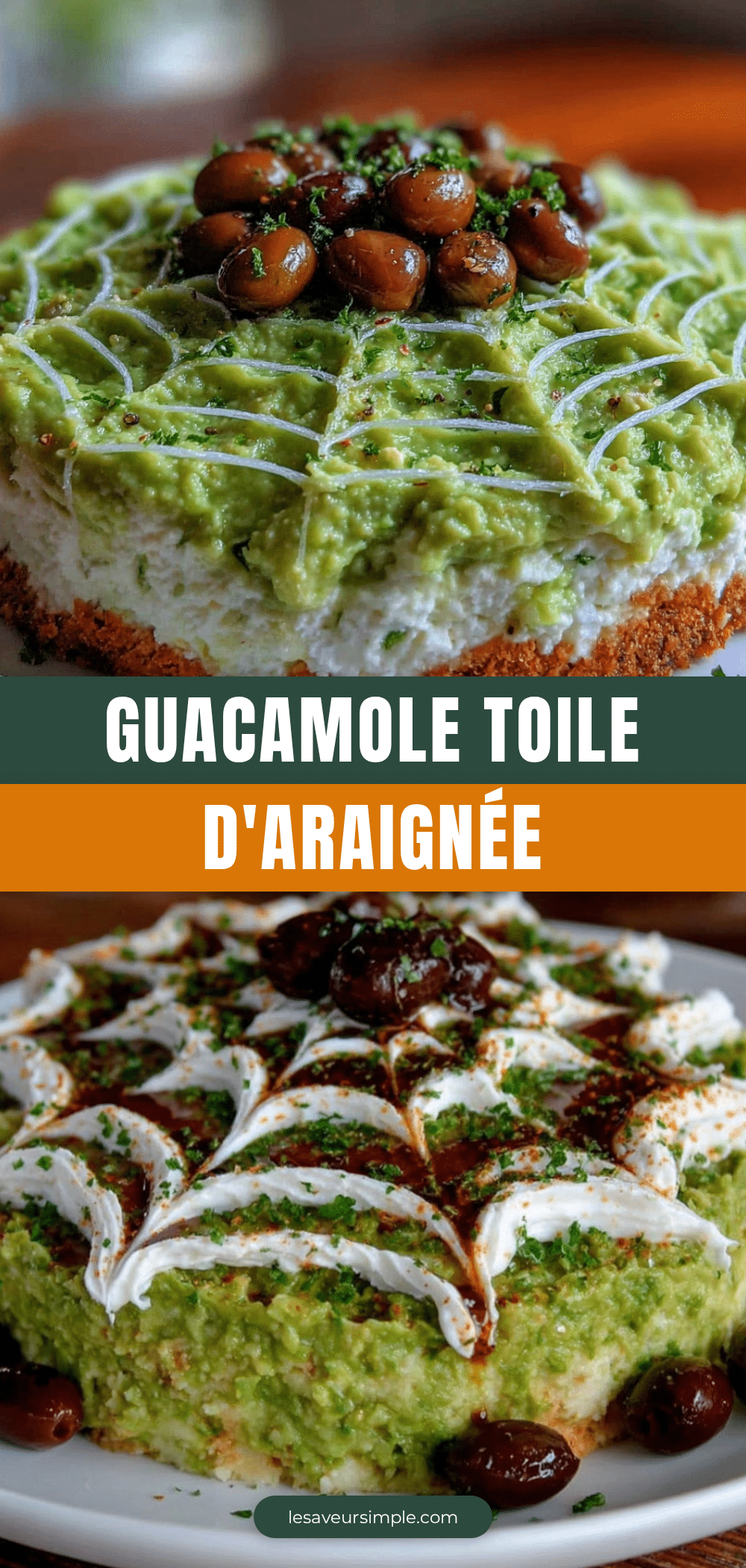 guacamole toile d’araignée halloween recipe