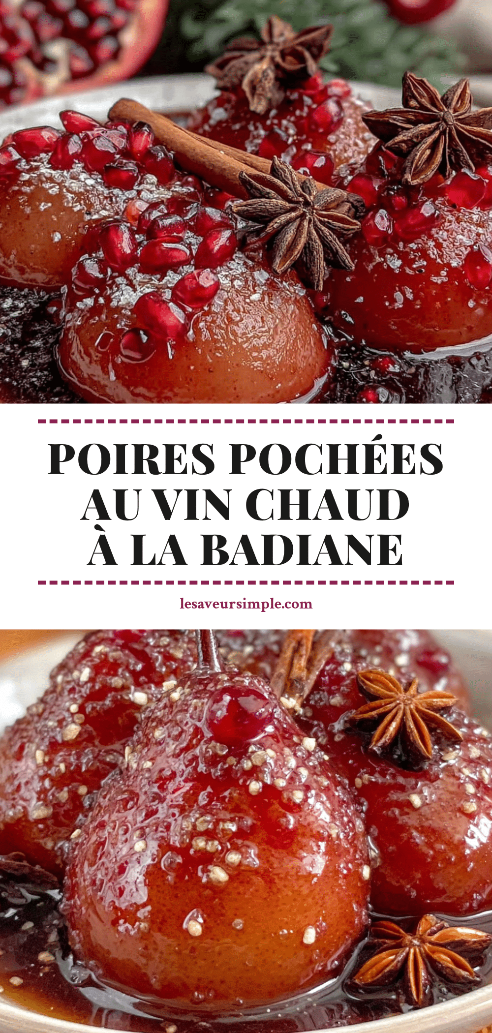 poires pochées au vin chaud à la badiane recipe