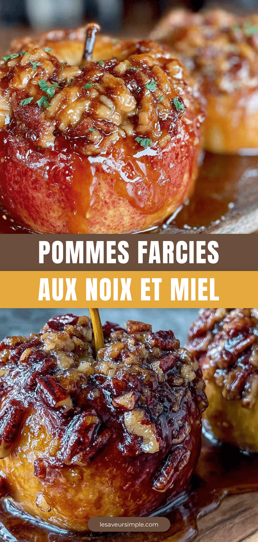 pommes farcies aux noix et miel recipe