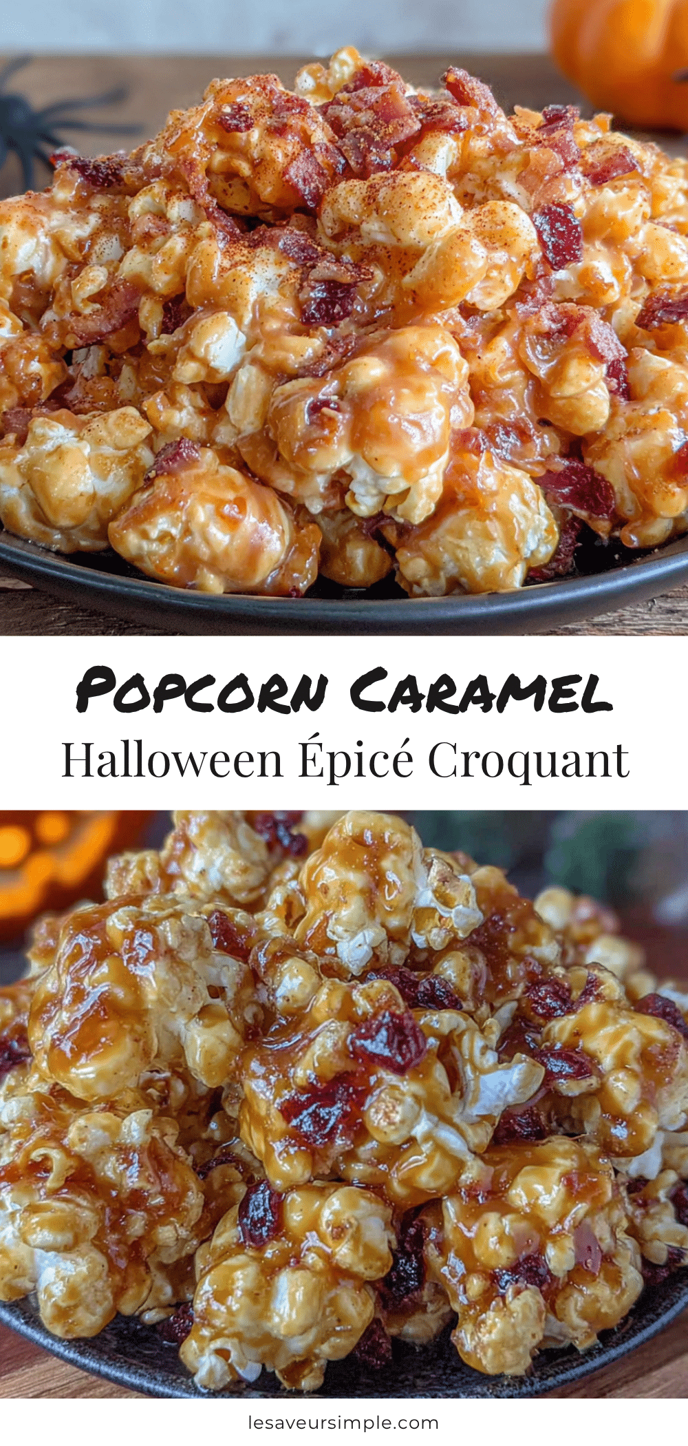popcorn caramel halloween épicé croquant recipe