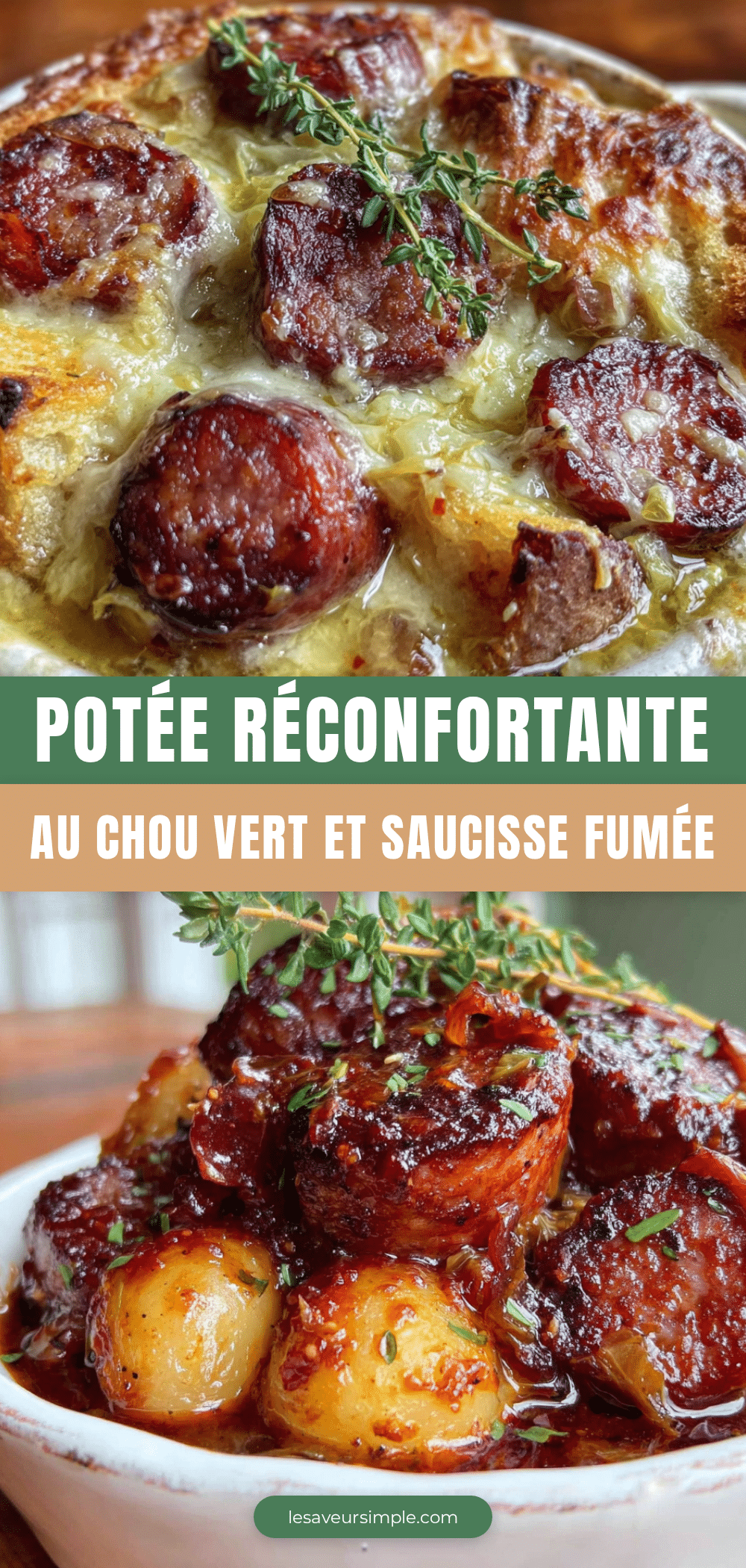 potée réconfortante au chou vert et saucisse fumée recipe