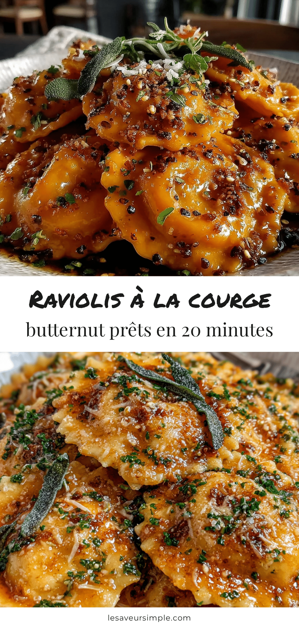 raviolis à la courge butternut recipe