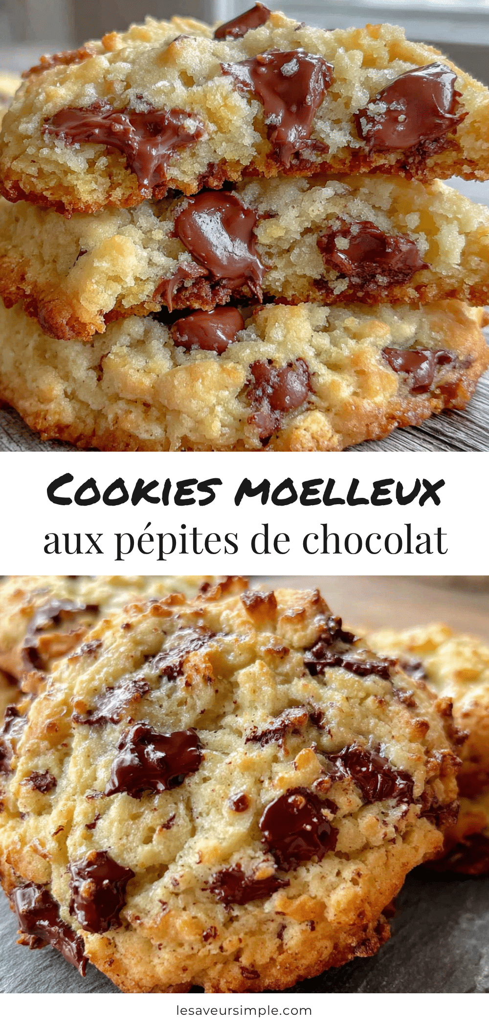 recette facile cookies moelleux pépites chocolat recipe