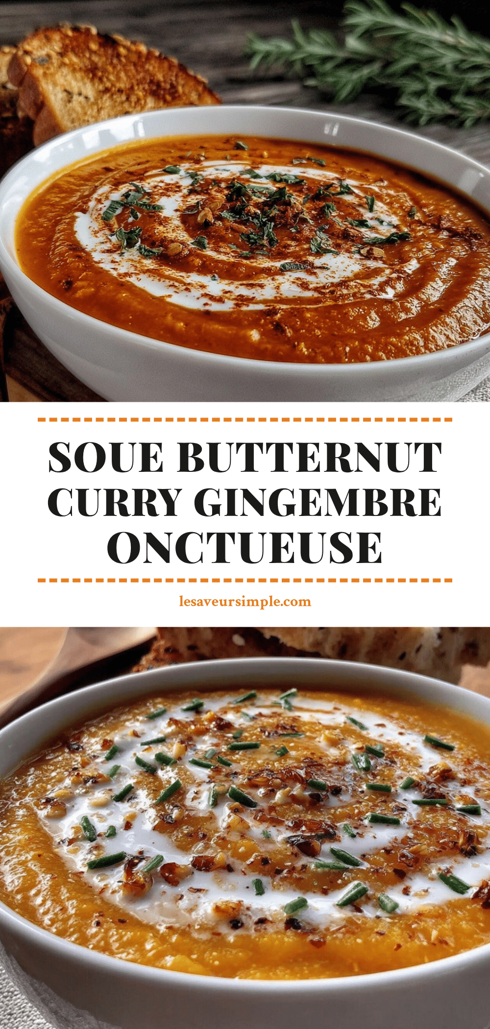 Soupe butternut curry gingembre recipe