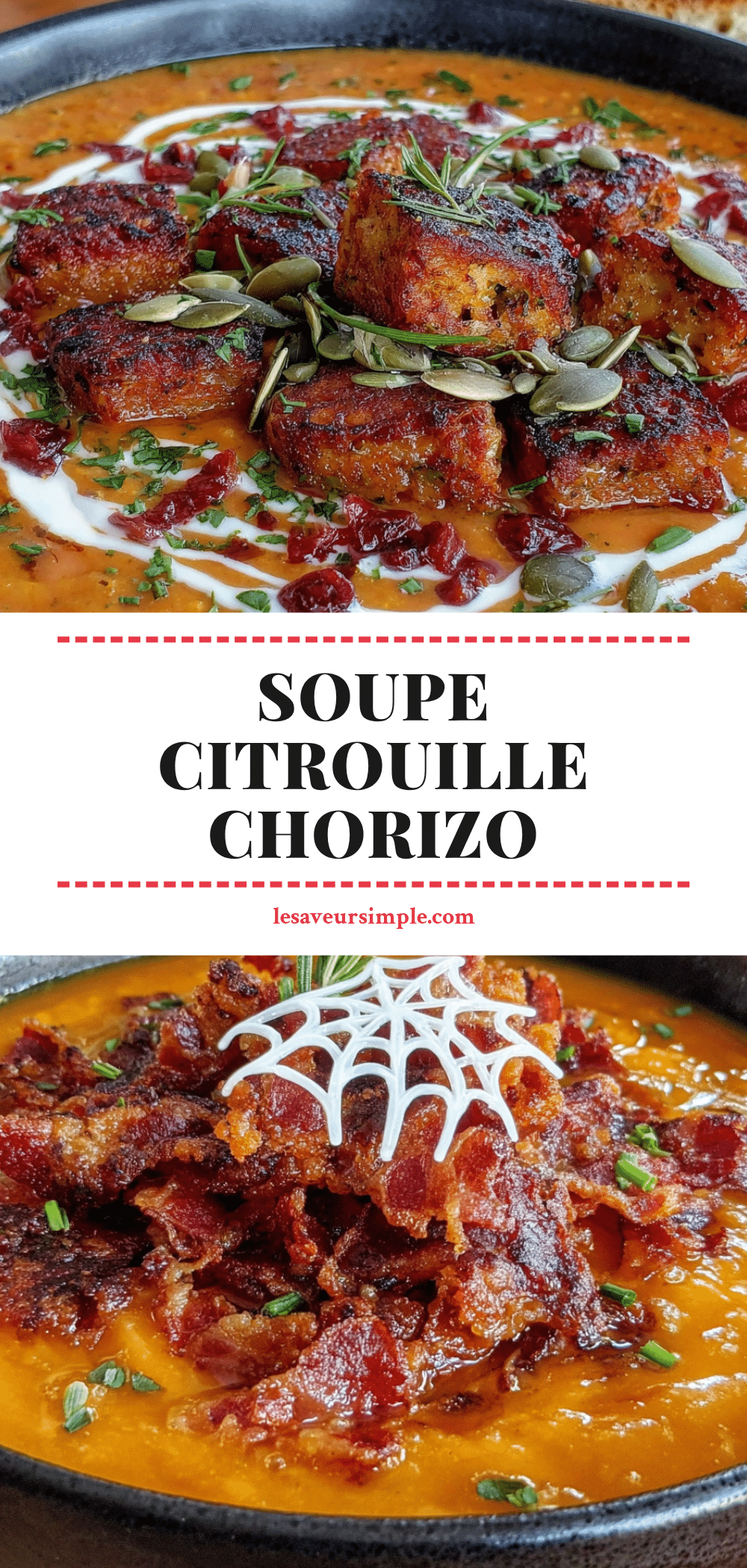 Soupe citrouille chorizo crémeuse et légère recipe