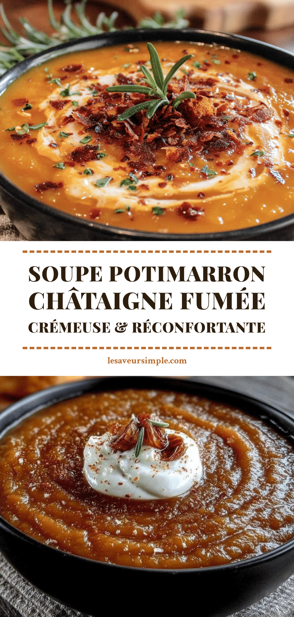 soupe potimarron-châtaigne fumée recipe