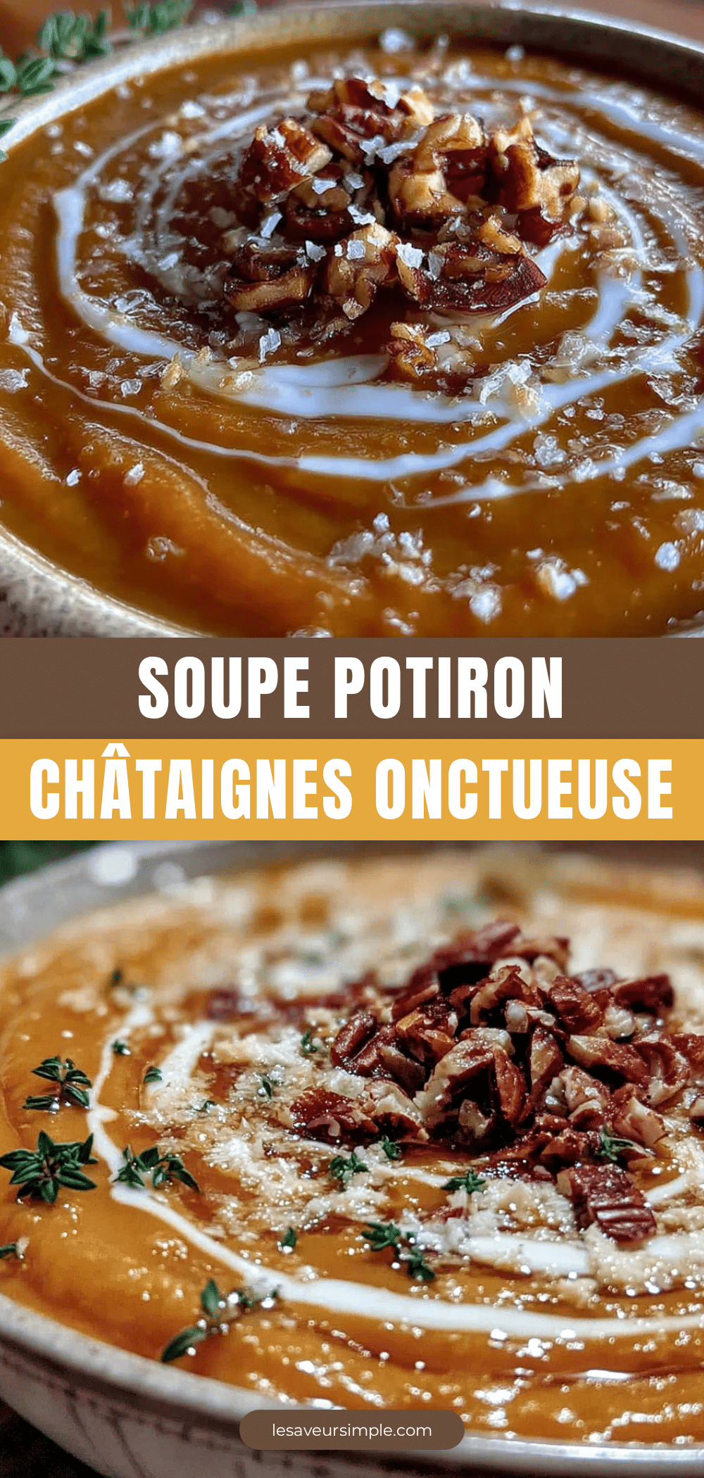 Soupe potiron châtaignes onctueuse recipe