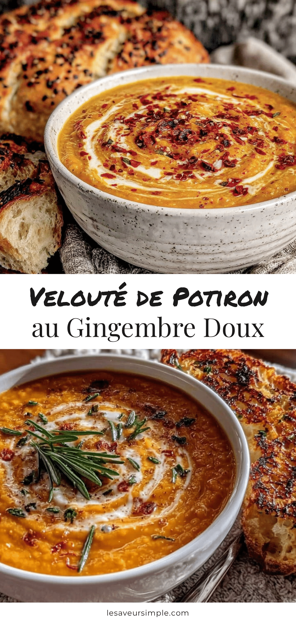 velouté de potiron au gingembre recipe