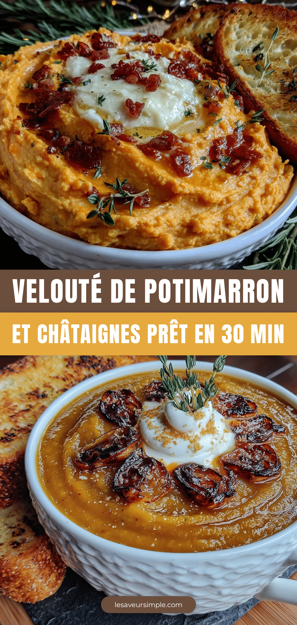velouté potimarron châtaignes 30 minutes recipe