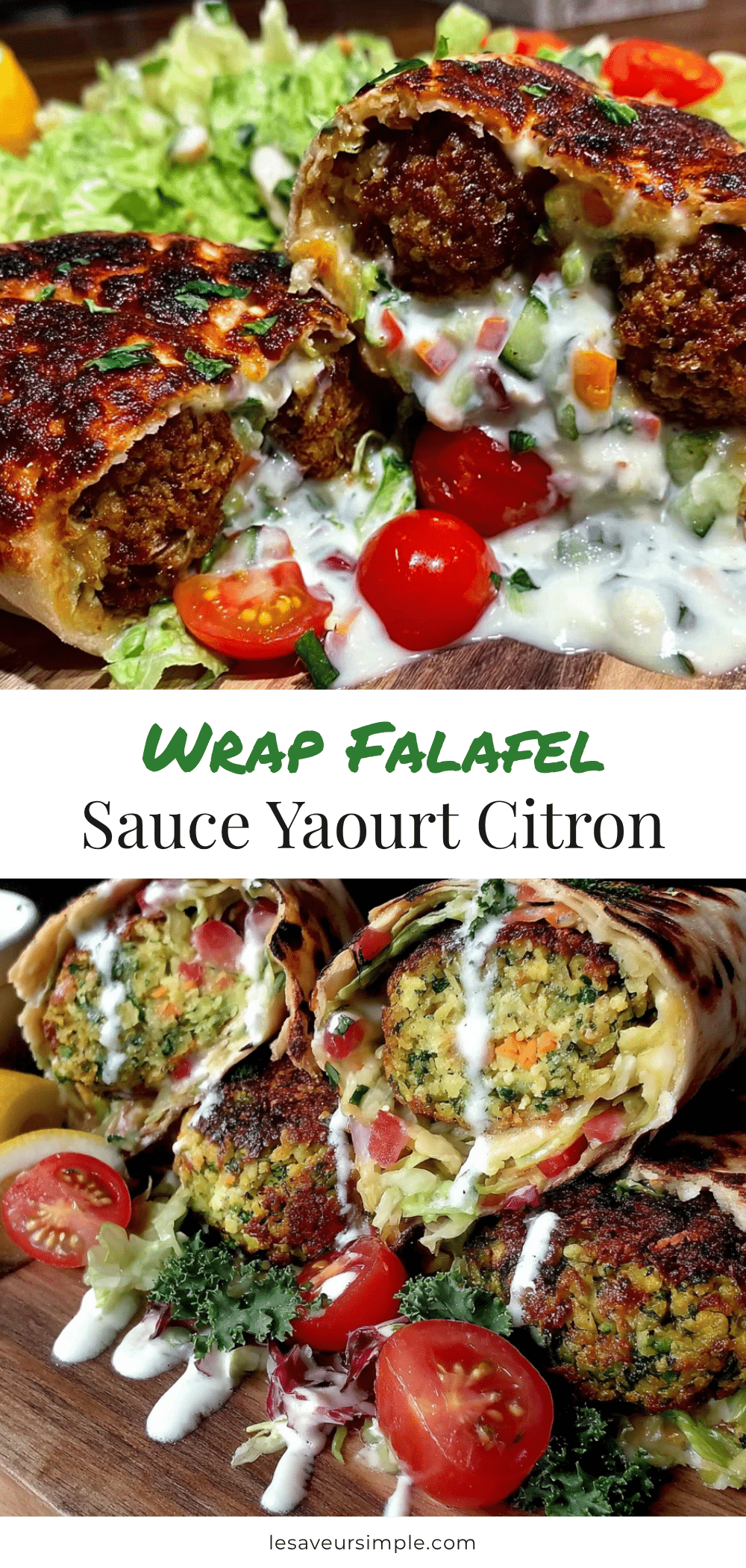 wrap falafel sauce yaourt citron recipe